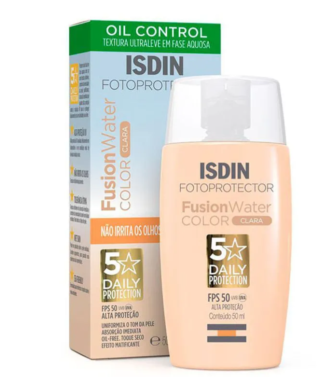 Protetor Solar ISDIN Fusion Water FPS 50 cor clara 50ml
