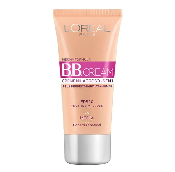 Base BB Cream L'Oréal Paris 5 em 1 Dermo Expertise Cor Média FPS 20 30ml