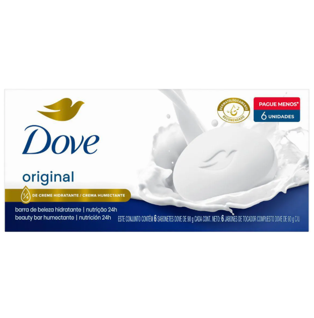 Kit Sabonete Dove Original em Barra 90g com 6 unidades