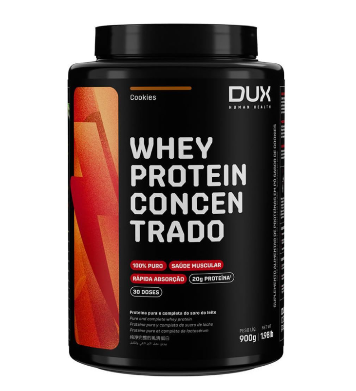 Whey Protein Concentrado Sabor Cookies Dux Nutrition 900g